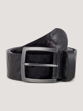 Embossed leather belt - Men - black uni Embossed leather belt - Men - black uni - 7 - TOM TAILOR