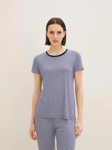 Kurzes Pyjama Oberteil mit Streifen - Frauen - blue ring Kurzes Pyjama Oberteil mit Streifen - Frauen - blue ring - 1 - TOM TAILOR
