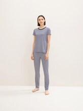 Kurzes Pyjama Oberteil mit Streifen - Frauen - blue ring Kurzes Pyjama Oberteil mit Streifen - Frauen - blue ring - 3 - TOM TAILOR