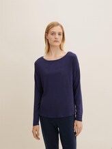 Langarm Pyjama Oberteil - Frauen - dark blue uni Langarm Pyjama Oberteil - Frauen - dark blue uni - 1 - TOM TAILOR