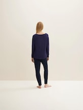 Langarm Pyjama Oberteil - Frauen - dark blue uni Langarm Pyjama Oberteil - Frauen - dark blue uni - 2 - TOM TAILOR
