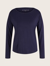 Langarm Pyjama Oberteil - Frauen - dark blue uni Langarm Pyjama Oberteil - Frauen - dark blue uni - 7 - TOM TAILOR
