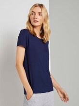 Kurzarm Pyjama Oberteil - Frauen - dark blue uni Kurzarm Pyjama Oberteil - Frauen - dark blue uni - 1 - TOM TAILOR