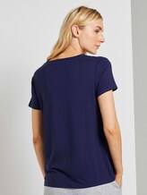 Kurzarm Pyjama Oberteil - Frauen - dark blue uni Kurzarm Pyjama Oberteil - Frauen - dark blue uni - 2 - TOM TAILOR