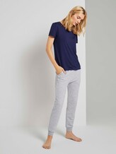 Kurzarm Pyjama Oberteil - Frauen - dark blue uni Kurzarm Pyjama Oberteil - Frauen - dark blue uni - 3 - TOM TAILOR
