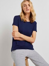 Kurzarm Pyjama Oberteil - Frauen - dark blue uni Kurzarm Pyjama Oberteil - Frauen - dark blue uni - 5 - TOM TAILOR