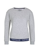 TOM TAILOR Damen Pyjama Sweatshirt, grau, Logo Print, Gr. 40