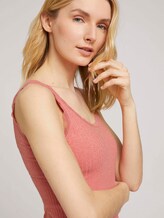 Pyjama Top mit Spitze - Frauen - medium red melange Pyjama Top mit Spitze - Frauen - medium red melange - 9 - TOM TAILOR