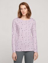 Pyjama Langarmshirt mit Print - Frauen - light-purple-allover Pyjama Langarmshirt mit Print - Frauen - light-purple-allover - 1 - TOM TAILOR