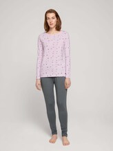 Pyjama Langarmshirt mit Print - Frauen - light-purple-allover Pyjama Langarmshirt mit Print - Frauen - light-purple-allover - 3 - TOM TAILOR