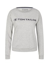 TOM TAILOR Damen Sweatshirt mit Logo-Print, grau, Gr. 44