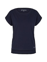 TOM TAILOR Damen T-Shirt mit Logo-Print, blau, Logo Print, Gr. 44