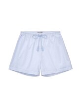 TOM TAILOR Damen Pyjama-Shorts mit Struktur, blau, Uni, Gr. XXL/44
