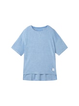 TOM TAILOR Damen T-Shirt mit Rundhalsausschnitt, blau, Uni, Gr. XL/42