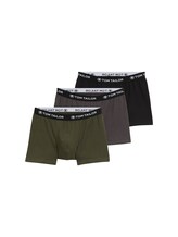 TOM TAILOR Herren Mittellange Boxer im 3er-Pack, grün, Meliert, Gr. L