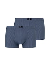 TOM TAILOR Herren Gestreifte Hip-Pants im Doppelpack, blau, Logo Print, Gr. XL/7