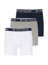 TOM TAILOR Herren Long Pants im Dreierpack mit Webbund, grau, Logo Print, Gr. L/6