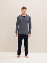 Pyjama mit gestreiftem Oberteil - Männer - blue-dark-horizontal strip Pyjama mit gestreiftem Oberteil - Männer - blue-dark-horizontal strip - 1 - TOM TAILOR