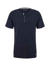 TOM TAILOR Herren Pyjama T-Shirt, blau, Logo Print, Gr. 50/M