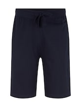 TOM TAILOR Herren Bermuda Shorts aus Jersey, blau, Logo Print, Gr. 50/M