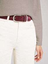 Veloursleder Gürtel mit Nieten - Frauen - bordeaux uni Veloursleder Gürtel mit Nieten - Frauen - bordeaux uni - 5 - TOM TAILOR