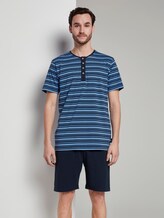 Pyjama mit gestreiftem T-Shirt - Männer - blue-dark-horizontal stripe Pyjama mit gestreiftem T-Shirt - Männer - blue-dark-horizontal stripe - 1 - TOM TAILOR