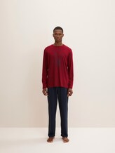 Langes Pyjama Set mit Print - Männer - red-dark-solid Langes Pyjama Set mit Print - Männer - red-dark-solid - 1 - TOM TAILOR