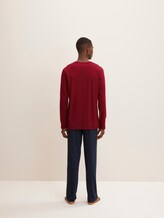 Langes Pyjama Set mit Print - Männer - red-dark-solid Langes Pyjama Set mit Print - Männer - red-dark-solid - 2 - TOM TAILOR