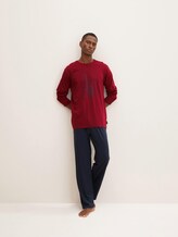 Langes Pyjama Set mit Print - Männer - red-dark-solid Langes Pyjama Set mit Print - Männer - red-dark-solid - 3 - TOM TAILOR