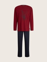 Langes Pyjama Set mit Print - Männer - red-dark-solid Langes Pyjama Set mit Print - Männer - red-dark-solid - 7 - TOM TAILOR