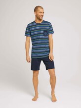 Gestreiftes Pyjama-Set mit Shorts - Männer - blue-dark-allover Gestreiftes Pyjama-Set mit Shorts - Männer - blue-dark-allover - 1 - TOM TAILOR