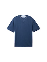 TOM TAILOR Herren T-Shirt in Melange-Optik, blau, Melange Optik, Gr. 50