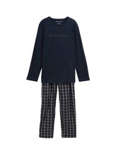 TOM TAILOR Herren Pyjama mit Karomuster, blau, Kariert, Gr. 54