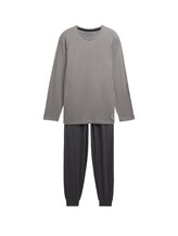 TOM TAILOR Herren Pyjama in Melange Optik, grau, Melange Optik, Gr. 48