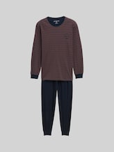 TOM TAILOR Herren Pyjama-Set mit Streifenmuster, braun, Gestreift, Gr. 54