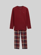 TOM TAILOR Herren Pyjama-Set mit Karomuster, rot, Kariert, Gr. 54
