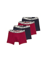 TOM TAILOR Herren Mittellange Boxer im 4er-Pack, rot, Uni, Gr. M/5