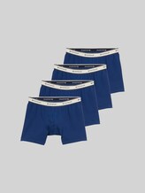 TOM TAILOR Herren Mittellange Boxershorts im 4er-Pack, blau, Uni, Gr. S/4
