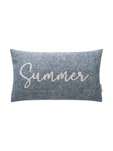 TOM TAILOR Unisex T-Summer Kissenhülle mit Schriftzug, blau, Textprint, Gr. 30X50CM