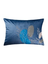 TOM TAILOR Unisex Zierkissenhülle aus Micro-Velvet, blau, Muster, Gr. 40-60