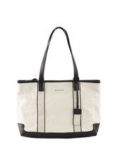 TOM TAILOR Damen Fera Shopper, beige, Logo Print, Gr. ONESIZE