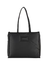 TOM TAILOR Damen TTPATTI L Shopper mit Wattierung und Reißverschluss, schwarz, Uni, Gr. ONESIZE