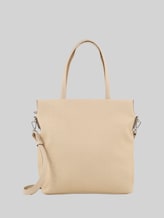 TOM TAILOR Damen TTROSA M Zip Shopper mit doppeltem Riemen, beige, Uni, Gr. ONESIZE