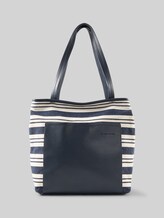 TOM TAILOR Damen TTELODIE M Shopper mit Streifenmuster, blau, Gestreift, Gr. ONESIZE