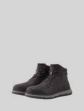 TOM TAILOR Herren Gefütterte Kunstleder Stiefeletten, schwarz, Uni, Gr. 41