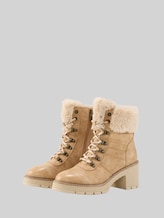 TOM TAILOR Damen Gefütterte Stiefeletten mit Block-Absatz, beige, Uni, Gr. 41