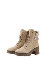 TOM TAILOR Damen Gefütterte Stiefeletten mit Block-Absatz, beige, Uni, Gr. 37