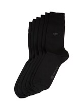 TOM TAILOR Herren Socken im 6er-Pack, schwarz, Uni, Gr. 39-42