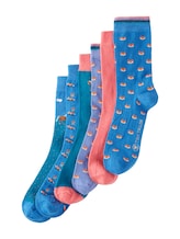 TOM TAILOR Unisex 6-er Set Socken, rot, mehrfarbiges Muster, Gr. 27-30