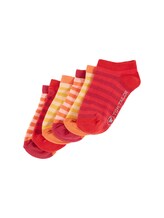 TOM TAILOR Unisex Sneaker Socken im 6er-Set, rot, Streifenmuster, Gr. 27-30